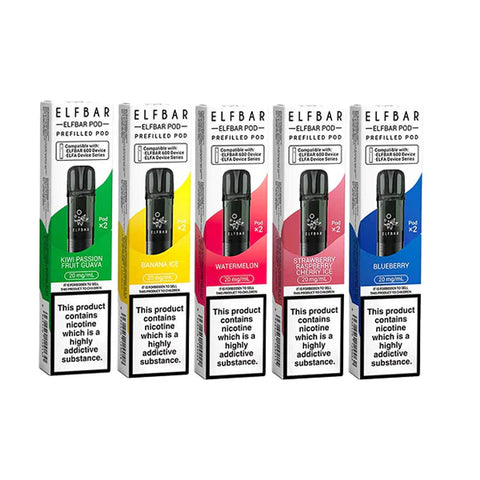20mg Elf Bar 600 Prefilled Pods 2ml 1200 Puffs - 2 Pcs
