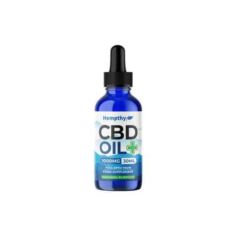 Hempthy 1000mg CBD Oil Full Spectrum Natural -  30ml
