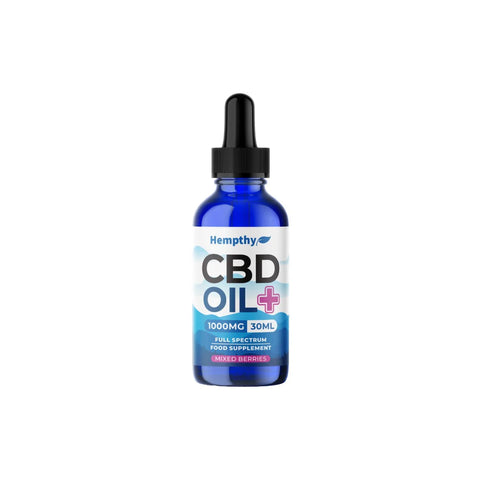 Hempthy 1000mg CBD Oil Full Spectrum Food Supplement Mixed Berries - 30ml