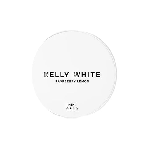 Short Dated :: 8mg Kelly White Mini Medium Raspberry Lemon Nicotine Pouches - 20 Pouches