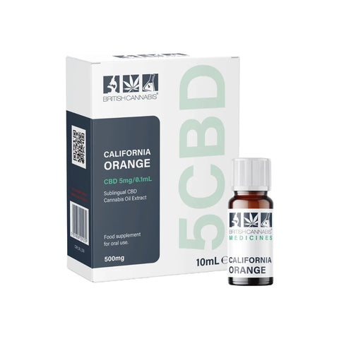 5CBD by British Cannabis 500mg CBD Full Plant Extract California Orange 10ml