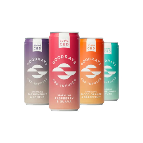 12 x Goodrays 30mg CBD 4 Flavour 250ml Cans