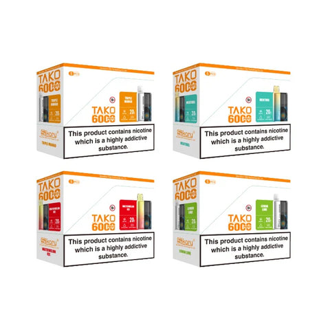 5 x 20mg Sikary Tako SP6000 Prefilled Pod Vape Kit 30000 Puffs - (1 Free Kit With Every Box Of 5)
